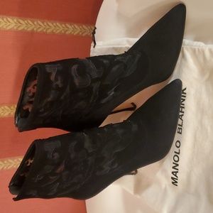 Manolo Mesh Booties